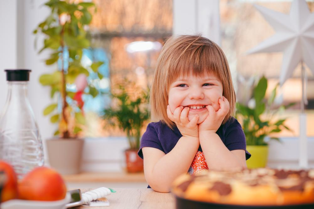 little girl smiling